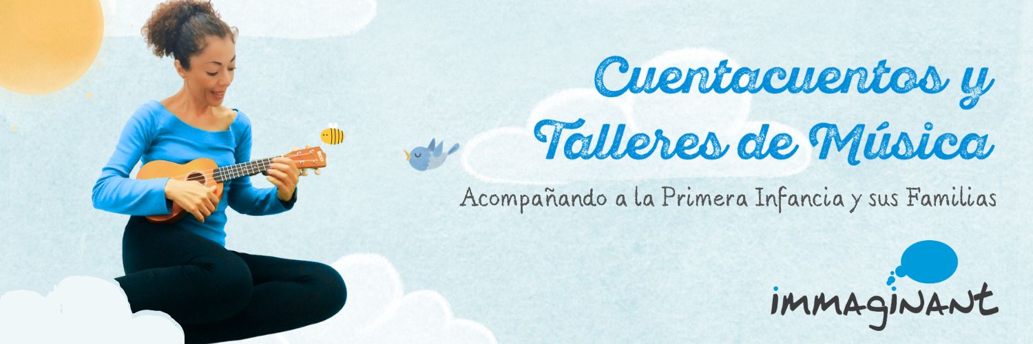 Imma Bas tocando el ukelele, Cuentacuentos Musicales y Talleres de Música. Acompañando a la Primera Infancia y sus Familias.